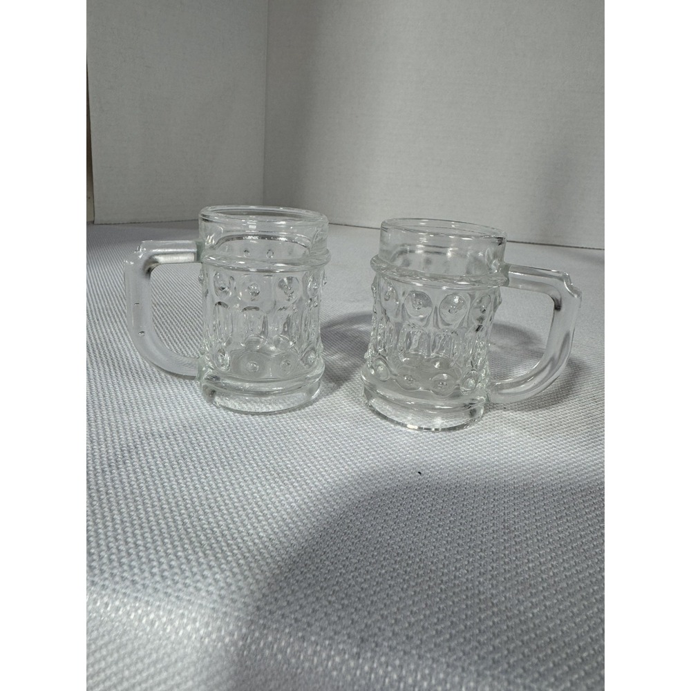 Vintage Federal Beer Mug Style Shot Glasses‎ 2 0z Clear